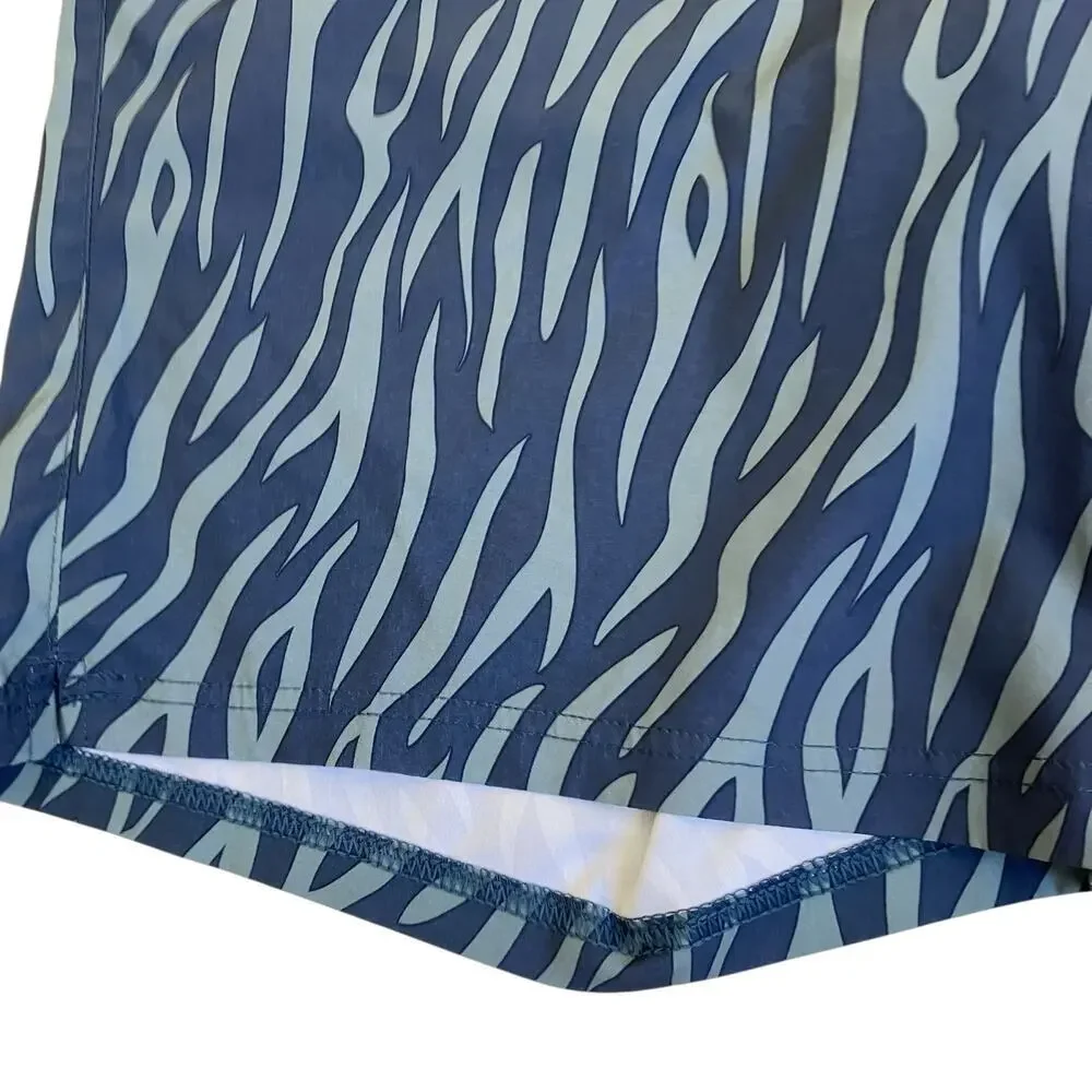 Fair Harbor Mens Sz XL Swim Trunks Built-in Shorts The Ozone Dark Denim Tiger
